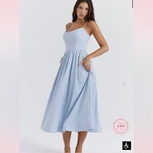 LIKE NEW: House of CB LOLITA Soft Blue Corset sundress size Small